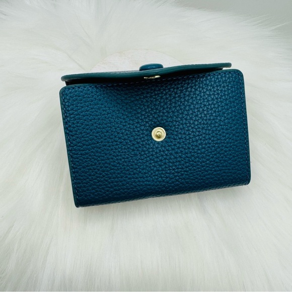 Women’s Minimalist Peacock Teal Card Wallet - Picture 6 of 7